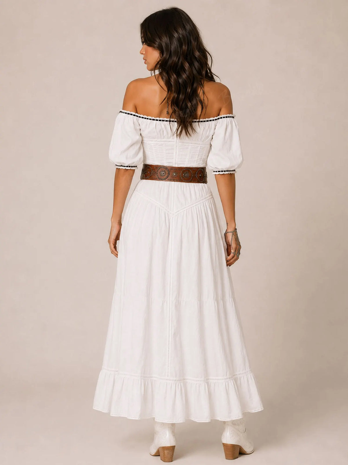 Perfect for Country Music Festivals — 2026 Spring Summer Women's Off-the-Shoulder Milkmaid Boho Chic Maxi Dress