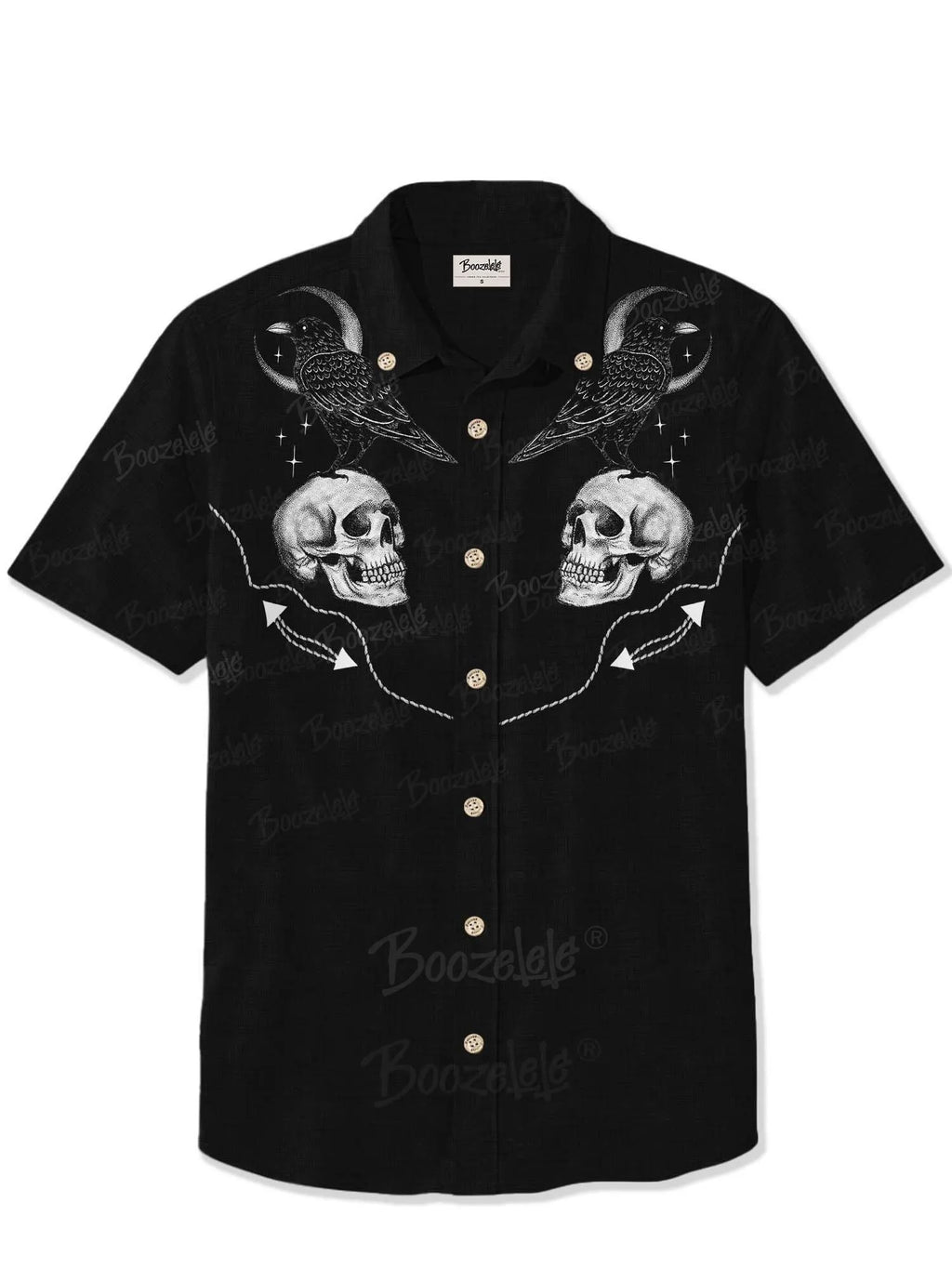 [Clearance][Embroidery][Mystic Heart X Boozelele]Crow With Moon  - 100% Cotton Shirt