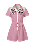 [Jazmin Marsella X Boozelele]Love Bat And Flower - 100% Cotton Pocket Jumpsuit