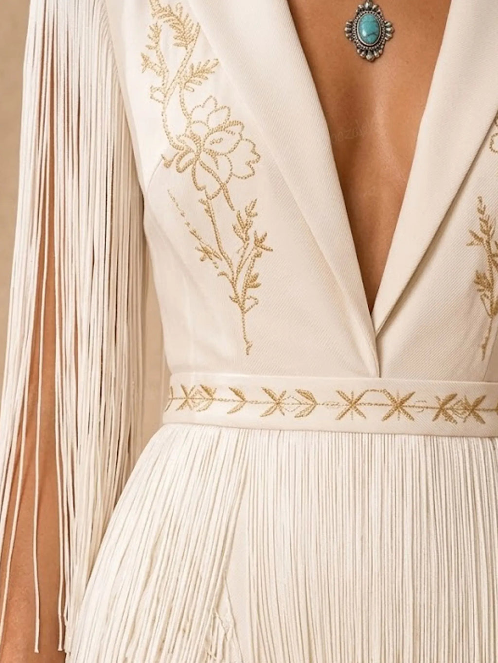 Modern Western Bride — 2026 S/S Ivory Handcrafted-Feel Layered Fringe Couture Mini Dress