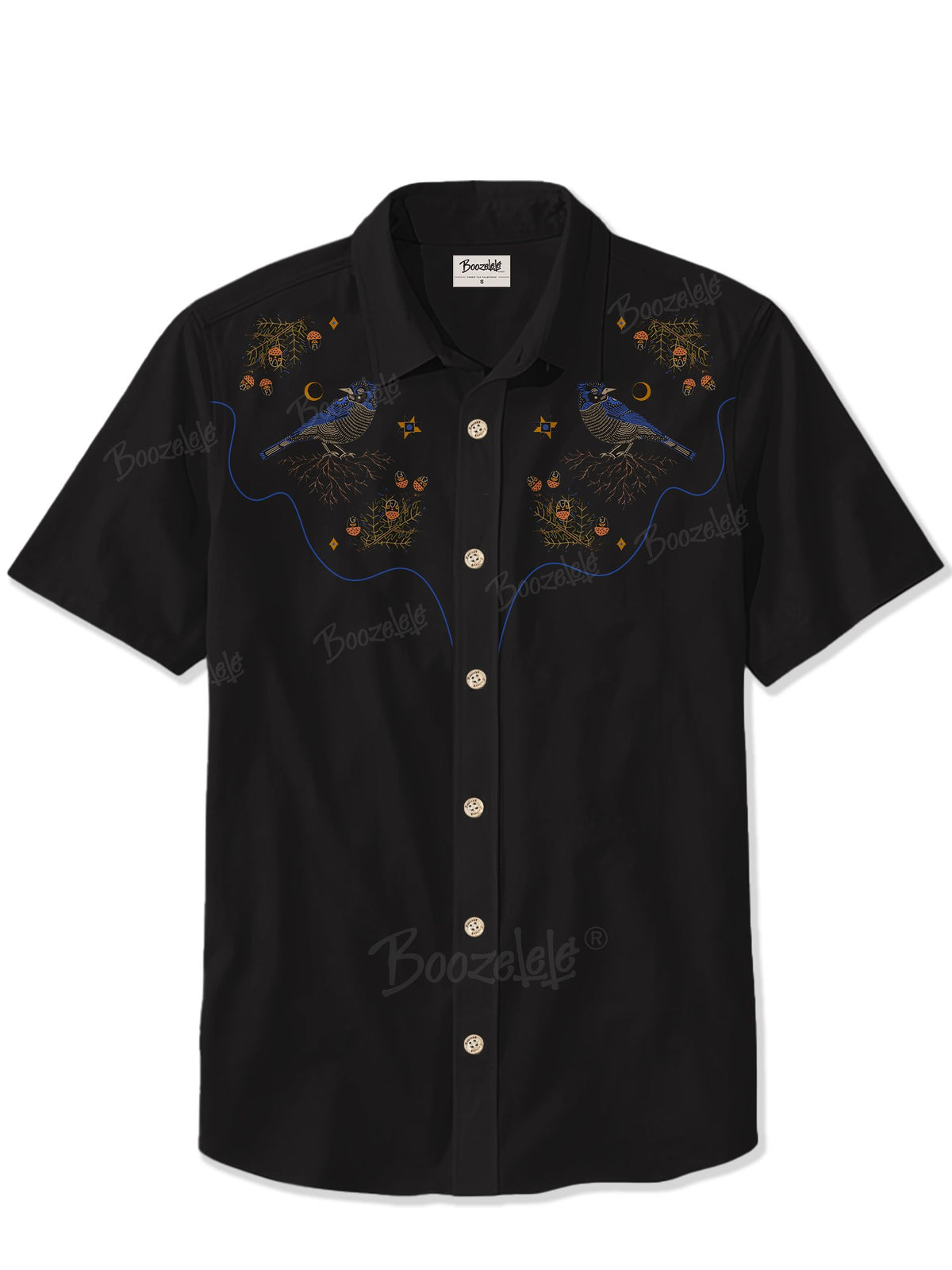 [Embroidery]Robin At Night- 100% Cotton Shirt